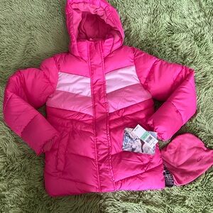 Pink Hooded Puffer Jacket